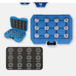 Brilliant Tools VW disku slēdzeņu komplekts, 12-daļīgs