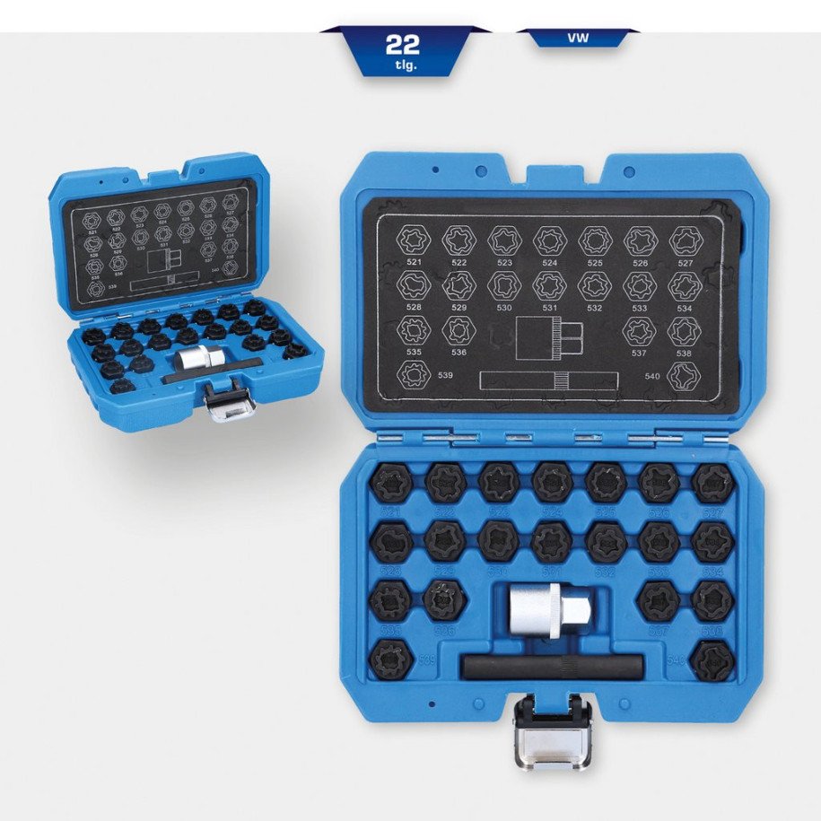 Brilliant Tools VW disku slēdzeņu komplekts, 22-daļīgs