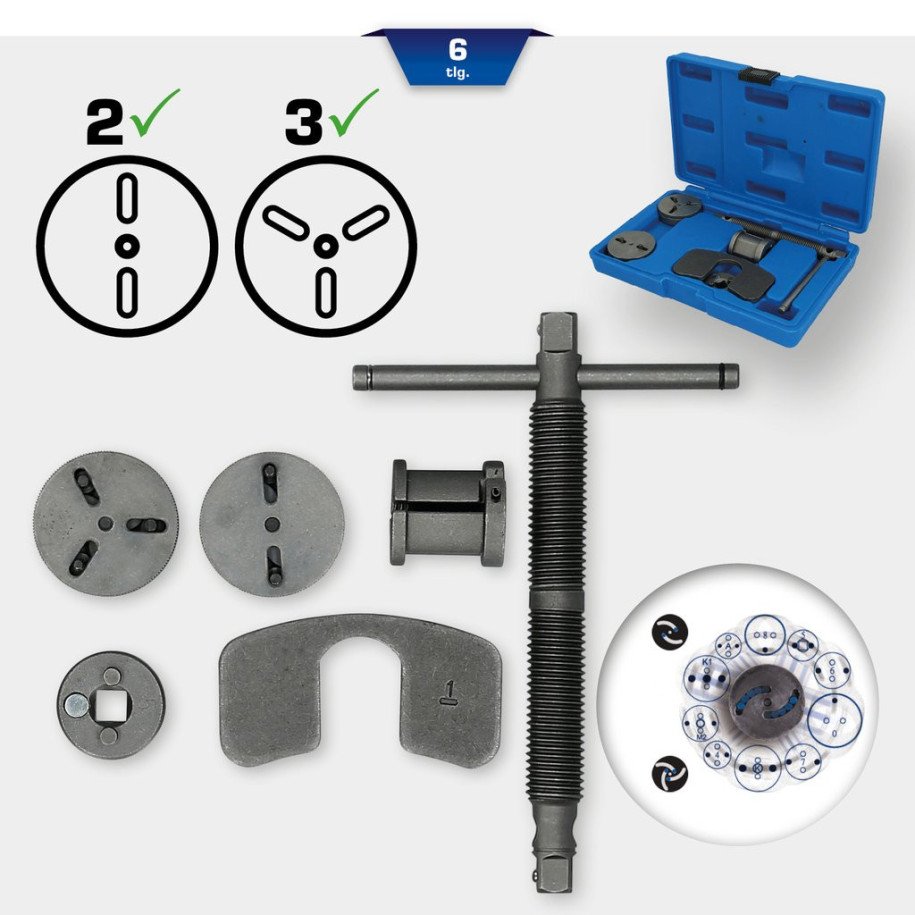 Brilliant Tools Universālais bremžu virzuļu atspiedēja komplekts, 6-daļīgs