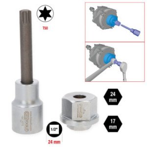 KS TOOLS 1/2", T50 Torx ģeneratora skriemeļu atslēgu komplekts, 2 - gab