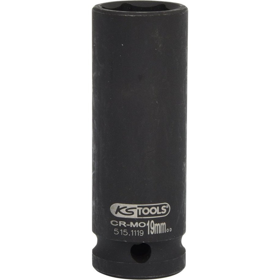 KS TOOLS 1/2" 19mm, 6-kanšu triecienmuciņa, gara