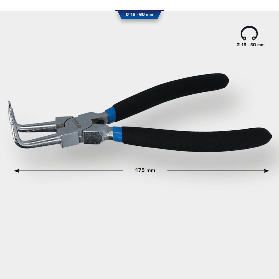 Brilliant Tools Iekšējo sprostgredzenu knaibles, ieliektas, 175 mm