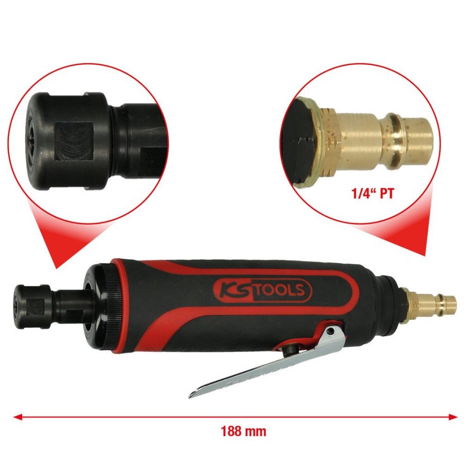 KS TOOLS Pneimatiska taisnā slīpmašīna, 23 000 apgr./min
