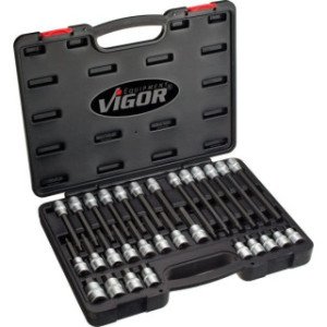 VIGOR 1/2", 5-19mm HEX, Uzgaļu kompl., 30 gab