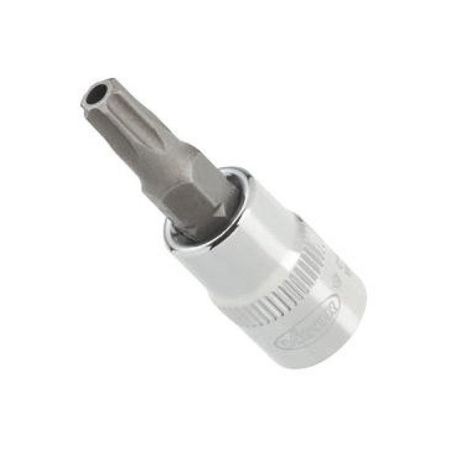 VIGOR 1/4" T20H, muciņa ar uzgali un urbumu, TORX, garums 32 mm
