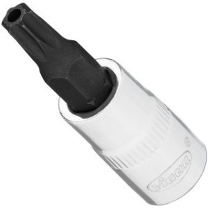 VIGOR 1/4" T27H, muciņa ar uzgali un urbumu, TORX, garums 37 mm