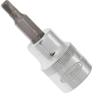 VIGOR 3/8" 4mm, muciņa ar uzgali, HEX, garums 49 mm