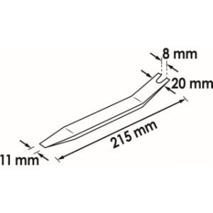 VIGOR Mini lauznis auto salona apdarei, garums 210mm