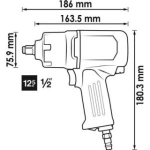 VIGOR  1⁄2″ Pneimatiskā triecienpistole, 1890Nm
