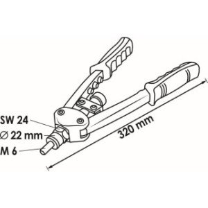 VIGOR Kniedēšanas stangas ar adapteriem, 9gab., garums 320mm