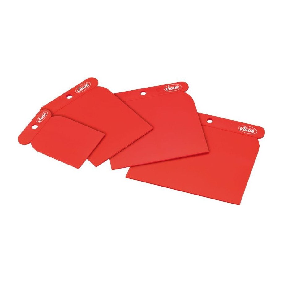 VIGOR Špaktelēšanas lāpstiņu komplekts (plastmasas), 4gab.