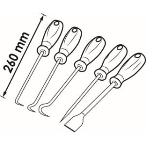 VIGOR Āķu - skrāpja komplekts, garums 260mm