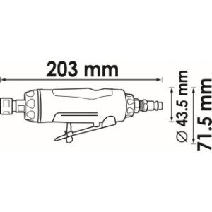 VIGOR Pneimo slīpmašīna, garums 203mm