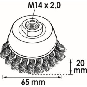 VIGOR ⌀ 65mm Stiepļu birste, stiprinājums M14 x 2.0