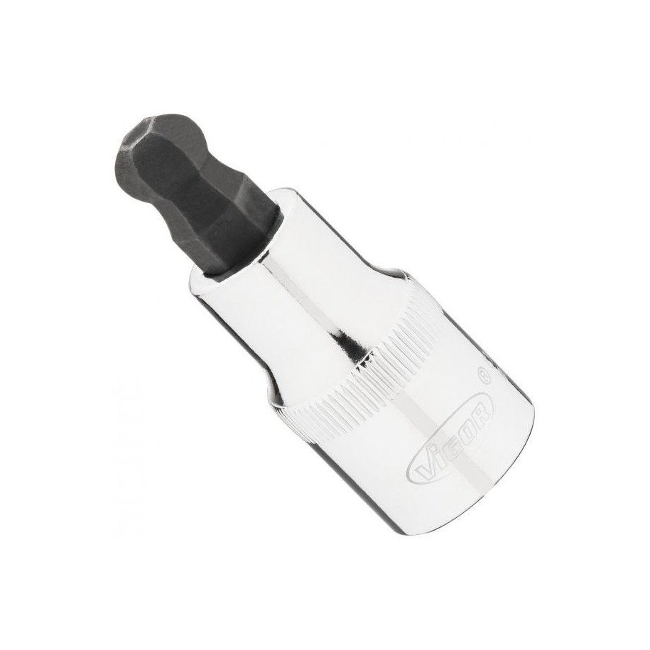 VIGOR 1/2" 12mm HEX, muciņa ar uzgali, ar lodveida galvu