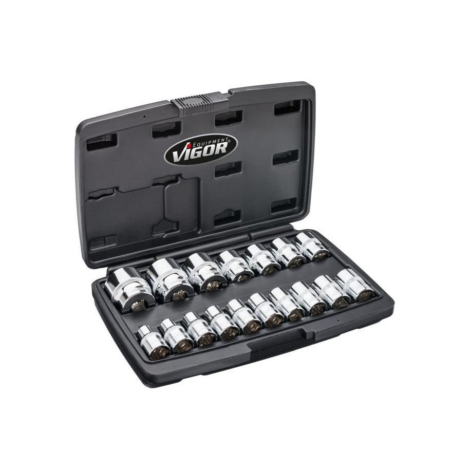 VIGOR 1/2" 8-32mm Muciņu komplekts, 12 - kantis