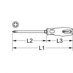 KS TOOLS PZ2, ERGOTORQUEplus skrūvgriezis, 205mm